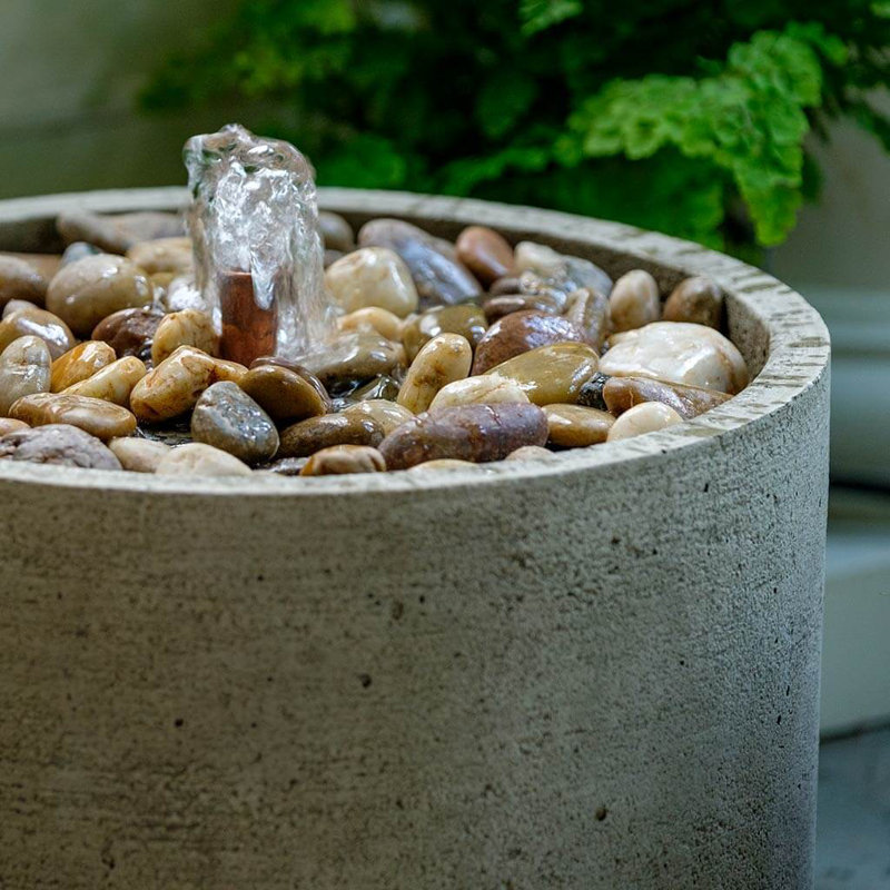 August Grove® Evita Concrete Pebble Fountain Wayfair